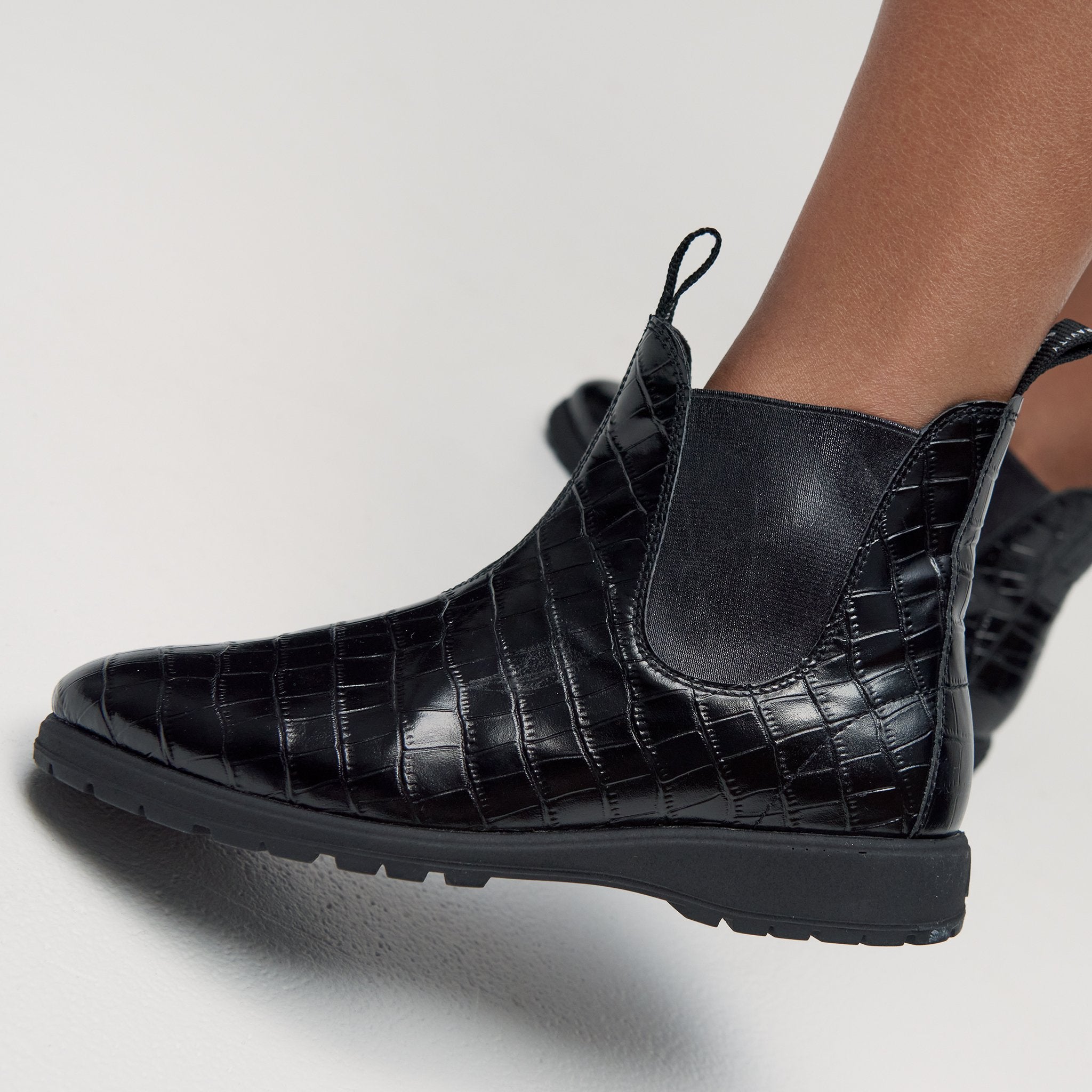 Fields Chelsea Black Patent Croc