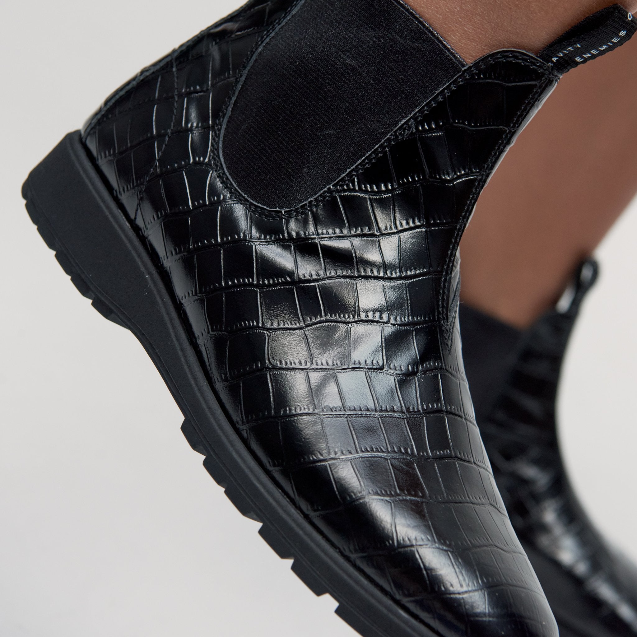 Fields Chelsea Black Patent Croc
