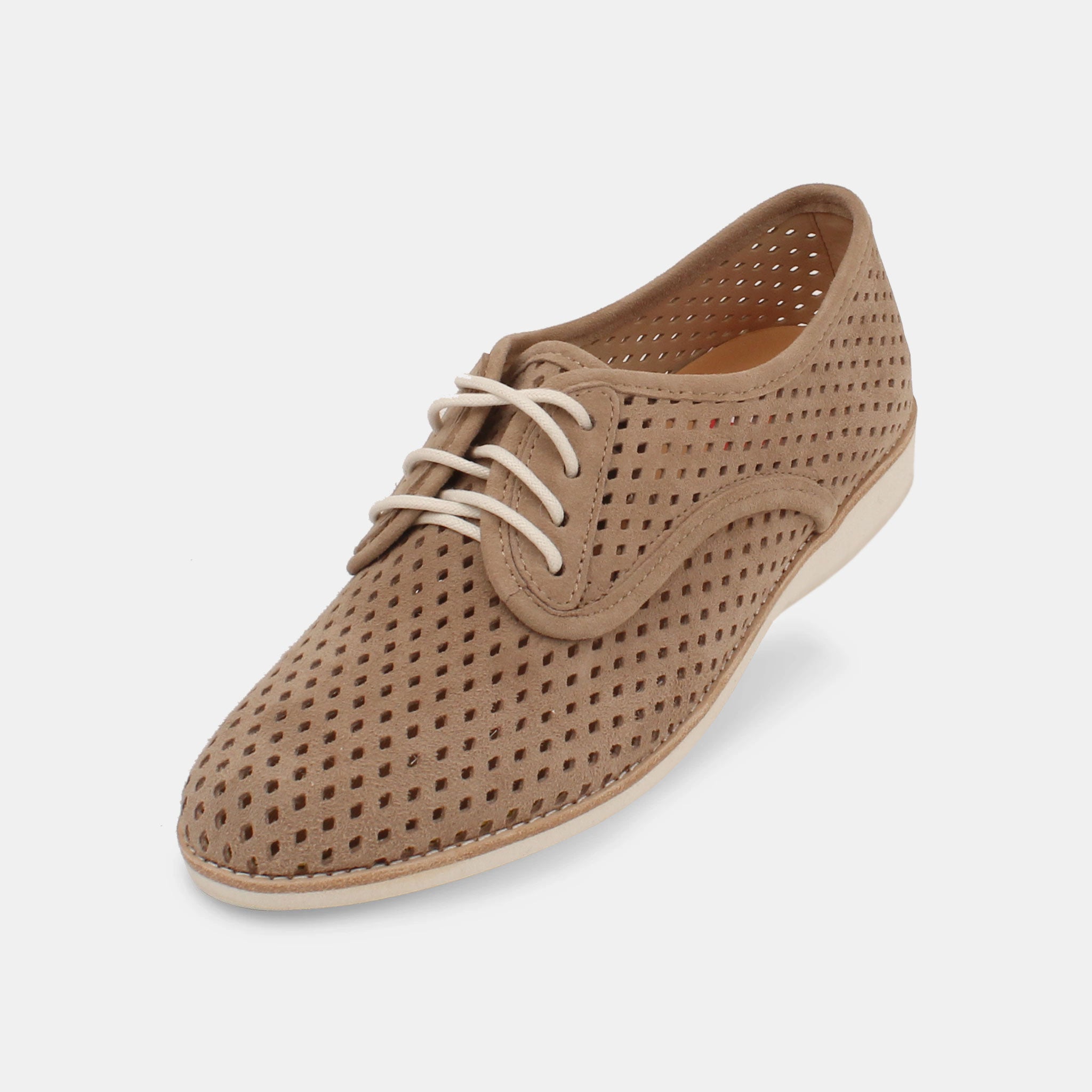 Derby Punch Light Taupe Suede